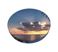 DCEHGEW Sunrise Tropical Palm Tree Still Prints Bar Stool Seat Covers 12 inch Round Elastic Stool Cover Soft Washable Slipcovers for Kitchen, Home, and Restaurant