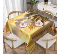 DCEHGEW Sunset Hawaiian Palm Tree Prints Square Tablecloth 152x152 CM, Waterproof Fabric Table Cloth for Dining Table, Farmhouse Table Cover for Kitchen Dining Tabletop Decoration