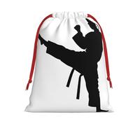DCEHGEW taekwondo martial arts Soft Drawstring Gift Wrapping Bags, Reusable Polyester Pouch Storage Bag for Christmas, Halloween, Party Favors, Jewelry, Large Size: 15.8x20.9 inches