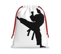 DCEHGEW taekwondo martial arts Soft Drawstring Gift Wrapping Bags, Reusable Polyester Pouch Storage Bag for Christmas, Halloween, Party Favors, Jewelry, Large Size: 15.8x20.9 inches