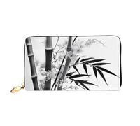 DCEHGEW (Tree Image Chinese Calligraphy) Faux Leather Wallet Long Clutch Zipper Purse Card Holder Travel Coins Cash Organizer Phone Pocket 7.48 x 4.13 x 0.9 inches