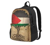 DCEHGEW Tree of Life Palestinian Flag Printed Travel Laptop Backpack, Lightweight School Bag for Hiking and Casual Daypack Use