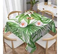 DCEHGEW Tropical Palm Banana Leaves Prints Square Tablecloth 152x152 CM, Waterproof Fabric Table Cloth for Dining Table, Farmhouse Table Cover for Kitchen Dining Tabletop Decoration