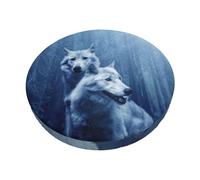 DCEHGEW Wolf in The Wild Prints Bar Stool Seat Covers 13 inch Round Elastic Stool Cover Soft Washable Slipcovers for Kitchen, Home, and Restaurant