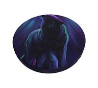 DCEHGEW Wolves Howl in the Northern Lights Prints Bar Stool Seat Covers 12 inch Round Elastic Stool Cover Soft Washable Slipcovers for Kitchen, Home, and Restaurant