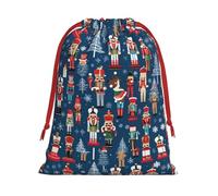 DCEHGEW Women's Nutcracker Ballet Xmas Dance Soft Drawstring Gift Wrapping Bags, Reusable Polyester Pouch Storage Bag for Christmas, Halloween, Party Favors, Jewelry, Medium Size: 11.8x15.8 inches