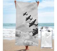 DCEHGEW World War 2 Printed Quick Dry Bath Towel 70x140 CM, Highly Absorbent Bath Sheet with Bag for Beach, Travel, Hotel and Home