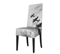 DCEHGEW World War 2 Prints Dining Chair Covers, Washable Removable Restaurant Seat Protectors, Bar Stool & Kitchen Chair Cushion Covers, Home Decor