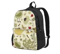 DCEHGEW yellow leaves chicken Printed Travel Laptop Backpack, Lightweight School Bag for Hiking and Casual Daypack Use
