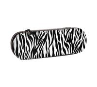 DCEHGEW Zebra Print Prints Leather Pencil Case Organiser with Pen Slots, Hard Shell Stylish Pouch for School Office Travel, Gift for Students Men Women