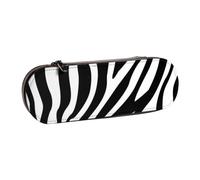 DCEHGEW Zebra Print Prints Leather Pencil Case Organiser with Pen Slots, Hard Shell Stylish Pouch for School Office Travel, Gift for Students Men Women