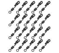 Dcfbkl 20Pcs Quickly Change Swivels With Clam Clip Rolling Rings Connector Terminals Tackle Carp Fishing Accessories Enduring Carp Tippet Line Connector