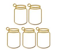 Dcfbkl 5 Pcs Floating Bottle Metal Frame UV Resin Hollow Pendant Bezels Setting For Jewelry Making Pressed Flower Art Craft Charms Pendants