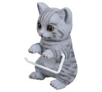 Dcfbkl Decorative Felines Inspireds Bathroom Tissue Roll Storage Dispenser Resin Materials Wall Mounts Space Efficient Solution Cute Cats Tissue Holder