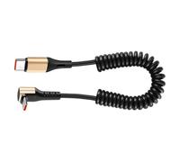 Dcfbkl Double Type-C Fast Charging Cable 240W Spring-Reinforced Coiled Wire with Compact Head for Tight Spaces Double Port Fast Cable