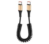 Dcfbkl Double Type-C Fast Charging Cable 240W Spring-Reinforced Coiled Wire with Compact Head for Tight Spaces Double Port Fast Cable