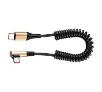 Dcfbkl Double Type-C Fast Charging Cable 240W Spring-Reinforced Coiled Wire with Compact Head for Tight Spaces Double Port Fast Cable