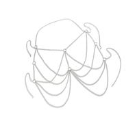 Dcfbkl Fashionable Multilayer Circular Chain Strudy Alloy Crosses Halters Chest Jewelry For Fashion Forward Men Clubwear Body Jewelry