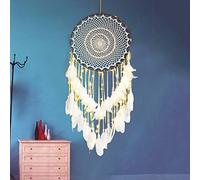 Dcfbkl Feather Dream Catcher LED Fairy Lights Nordic Decoration Wall Hanging Ornaments for Girls Bedroom Kids Nursery Feather Dream Catcher