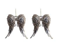 Dcfbkl Pack of 2 Golden Glitters Acrylic Ornament Shatterproof Christmas Tree Decors Reindeer Butterfly Pattern Green Festival Hanging Decors