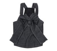 Dcfbkl Pet Dog Princess Dress With Bowknot Pullover Denims Dresses Clothes Comfortable FourSeasons Dress Supplies Harness Small To Size Dogs Jeans Skirt With Drings