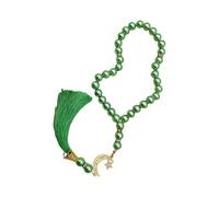 Dcfbkl Stylish Glass Tasbih 33 Beads Prayer Muslims with Tassels Unisex Elegant Spiritual Accessory Peaceful