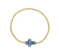 Dcfbkl Stylish Gold Bead and Elastic Cord with Crosses Motifs for Those Who Cherish Faith and Modern Accessories Gold Bead Crosses