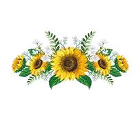 Dcfbkl Sunflower Wall Stickers Yellow Flowers Decal Waterproof And Removable Sunflower Wall Stickers For Bedrooms For Girls Flowers