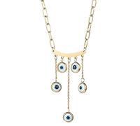 Dcfywl731 Evil Eye Necklace Adjustable Tassel Evil Eye Necklace Elegant Chain Necklace Good Luck Ojo Necklaces, Adjustable, Metal, other