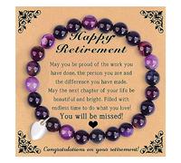 Dcfywl731 Happy Retirement Gifts for Women Trendy Retirement Inspirational Bracelet Natrual Stone Bracelets Best Retirement Gifts for Women, Alloy Steel, other