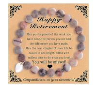 Dcfywl731 Happy Retirement Gifts for Women Trendy Retirement Inspirational Bracelet Natrual Stone Bracelets Best Retirement Gifts for Women, Alloy Steel, other