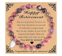 Dcfywl731 Happy Retirement Gifts for Women Trendy Retirement Inspirational Bracelet Natrual Stone Bracelets Best Retirement Gifts for Women, Alloy Steel, other