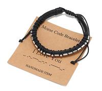 Dcfywl731 Morse Code Bracelets Gifts for Men Gifts I love You Gifts for Him Sobriety Gifts for Men, adjustable, Alloy, other