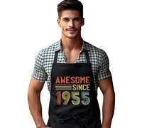 DCG PRINTWEAR 70th Birthday Apron Gift for Men Born in 1955 Novelty Cooking or BBQ Present Funny 70 Years Old Apron for Dad Grandpa Husband