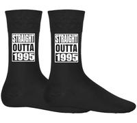 DCG PRINTWEAR Born in 1995 Milestone Socks - Black Funny Gift for 30th Birthday - Gag Socks for Men or Women