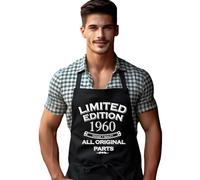 DCG PRINTWEAR Funny 65th Birthday Apron for Men - Born in 1960 Novelty Gift for Dad, Grandpa, Husband - 65 Years Old BBQ or Cooking Present