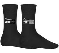 DCG PRINTWEAR Hilarious 18th Birthday Socks in Black - Fun Gift for Someone Born in 2007 - Perfect for Teen Birthday (UK, Numeric, 7, 9, Regular, Regular, Black)