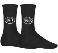 DCG PRINTWEAR Turning 80 Socks for Men or Women - Born in 1945 Funny Black Gift - Hilarious 80th Birthday Present