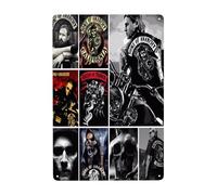 Dcgenrios Vintage Metal Tin Sign Sons of Horror Drama Anarchy 8 X 12 Inches Wall Decor Art Poster for Bar Home Living Room Home Decor
