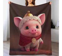 DCHHHSC Cute Pig Blanket Ultra-soft Micro Fleece Blankets Soft And Warm Throws Anti-pilling Throw For Adults & Kids (180×200cm)