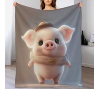 DCHHHSC Cute Pig Blanket Ultra-soft Micro Fleece Throw Soft And Warm Blankets Flannel Throws for Sofas, Armchair, Couch And Bed (180×200cm)