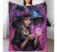 DCHHHSC Halloween Witch Blanket Soft Flannel Soft Throw Gifts 3D Home Decoration For Bed Couch Sofa Chair Bed Blankets （100×130cm）