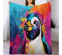 DCHHHSC Penguin Blanket Throw Bedspread Soft Fluffy Warm Light Flannel Fabric Perfect for Adults Or Children's Gifts （150×200cm）