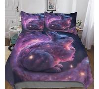 DCHHHSC Rabbit Duvet Cover Set 3 Pcs Soft Quilt Cover Microfiber Bedding Set with Pillowcase for Kids Adult Comforter Cover King(220x240cm)