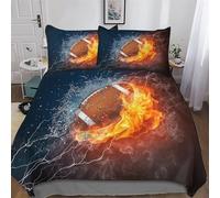 DCHHHSC Rugby Duvet Cover Set with Pillowcases Soft Quilt Covers Microfiber Bedding For Boys Girls And Teenagers Comforter Cover King(220x240cm)