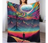 DCHHHSC Surreal AI Art Throw Blanket Soft Plush Thick Cosy Fuzzy Fluffy Machine Washable Flannel Blankets for All Season Use Bedroom Couch （130×180cm）