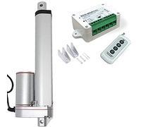DCHOUSE 1000N 150mm stroke max Linear Actuator, DC 12V Motor Linear Actuators Motor Wireless Remote Control Kit with Mounting Brackets for Electronic, Medical, Electric Door Openers