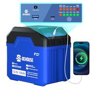 DCHOUSE 12V 100Ah LiFePO4 Leisure Battery - Portable & Upgraded 3.0 with Bluetooth & SOC Display, Up to 15000 Cycles, 100A BMS, USB Ports for Caravans, Campervan, Marine, Solar, Trolling Motor