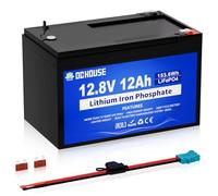 DCHOUSE 12V 12Ah LiFePO4 Lithium Battery with 15A BMS, 10 Year Lifespan,10000+ Cycles, for Marine, Ride on Toy, Trolling Motor Fish Finder, Kayak, Power Wheels, Pride Go Go Mobility Scooters