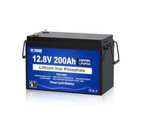 DCHOUSE 12V 200Ah LiFePO4 Battery, Improved 200A BMS, Low Temperature Protection, 4000-10000 Cycles Deep Cycle Lithium Battery, Perfect for Marine Trolling Motor, Caravans, Off-Grid Applications
